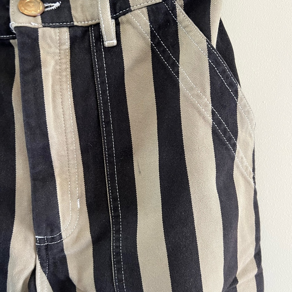 Big Bud Press Work Pants - Striped Black and Tan/Khaki/Greenish - Picture 5 of 10